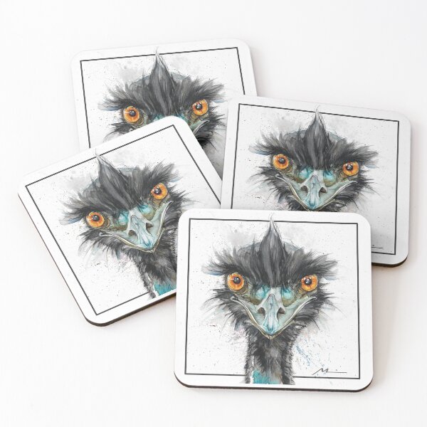 Item preview, Messy and Sophisticated Emu Watercolour Art Square Design designed and sold by maricelagomez.