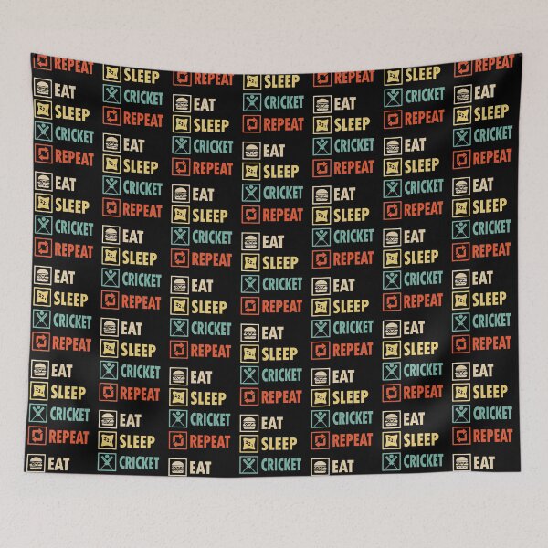 Item preview, Eat sleep Cricket repeat  designed and sold by thanhmaidesign.