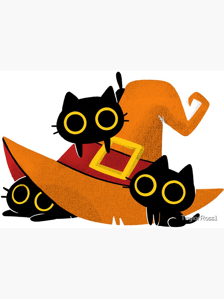 Thumbnail 3 of 3, Magnet, Cats in a witch Hat designed and sold by TaylorRoss1.