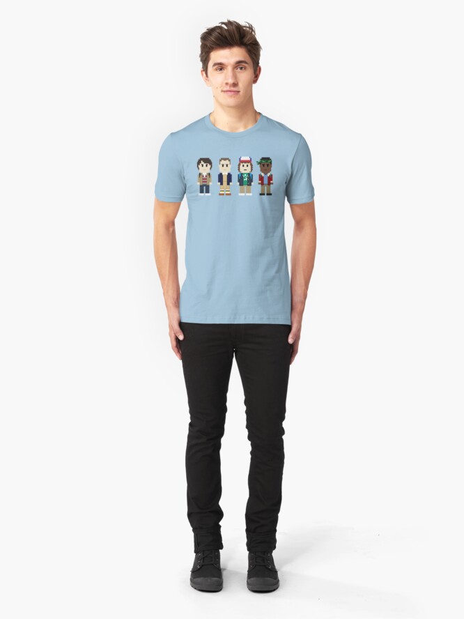 Alternate view of 8-Bit Stranger Kids Slim Fit T-Shirt