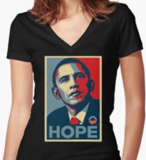 OBAMA Women's Fitted V-Neck T-Shirt