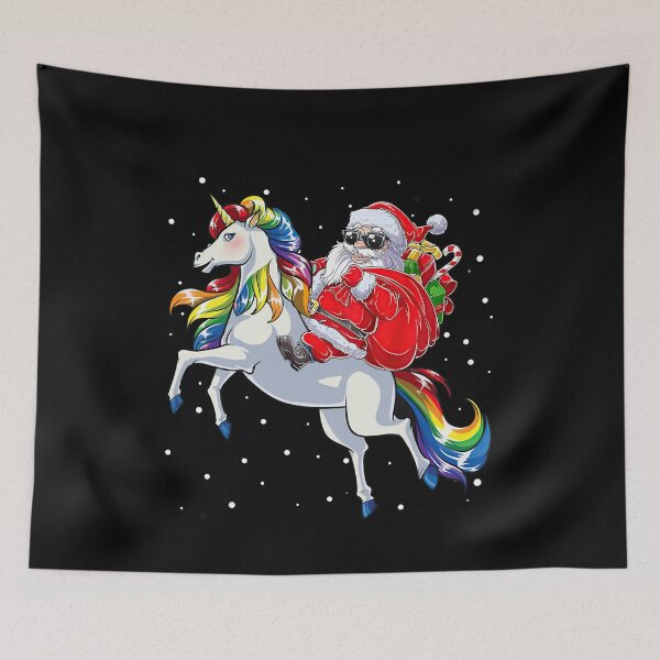 Item preview, Christmas Santa Riding Unicorn Santa Hat Funny Xmas 2021 designed and sold by shophia-art.