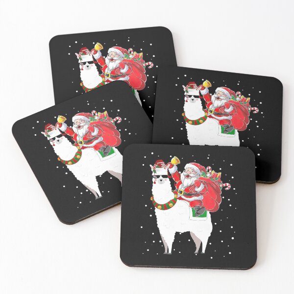 Item preview, Christmas Santa Riding Llama Santa Hat Ugly Xmas Glass Funny designed and sold by shophia-art.