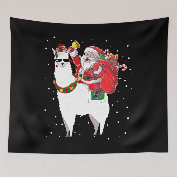 Item preview, Christmas Santa Riding Llama Santa Hat Ugly Xmas Glass Funny designed and sold by shophia-art.