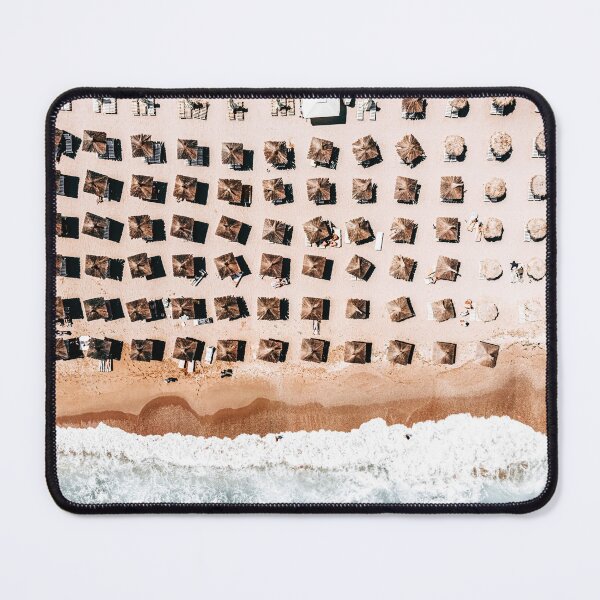 Item preview, People Umbrellas, Aerial Summer Beach, Sea Print, Ocean Waves, Summer Vibes, Art Print designed and sold by radub85.