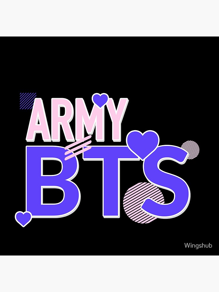 Bts Army Sticker For Sale By Wingshub Redbubble