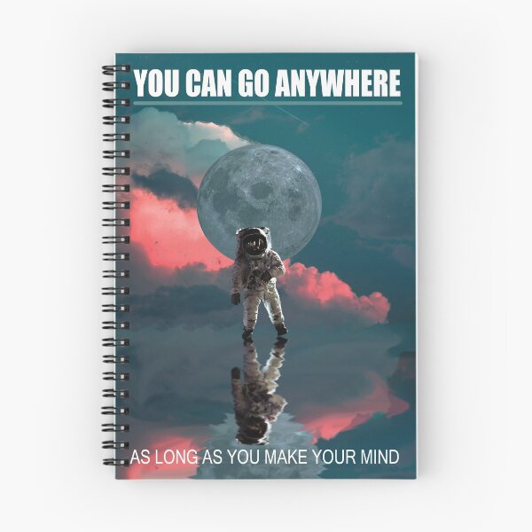 Item preview, Aesthetic Moon Astronaut Clouds Art | You Can Go Anywhere designed and sold by JooArtPrints  ★★★★★.