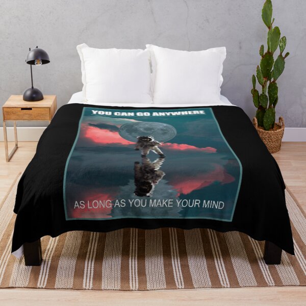 Item preview, Aesthetic Moon Astronaut Clouds Art | You Can Go Anywhere designed and sold by JooArtPrints  ★★★★★.