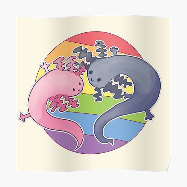 Rainbow Axolotls Poster For Sale By Forthefrogwar Redbubble