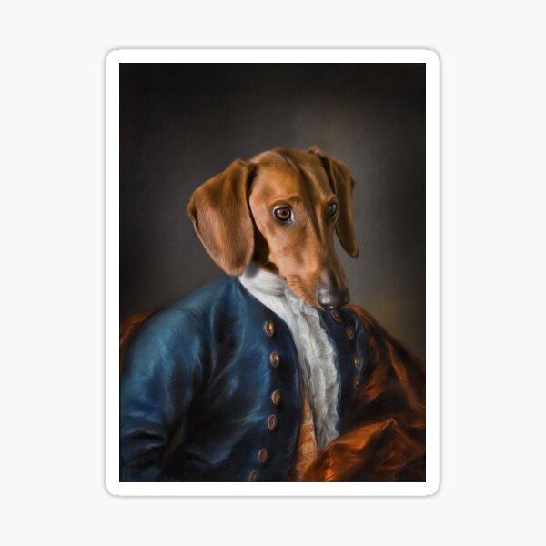 Short Haired Dachshund Portrait - Rueben Sticker
