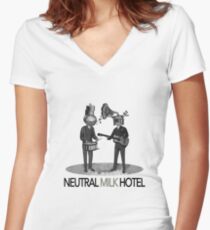 Neutral Milk Hotel Women's Fitted V-Neck T-Shirt