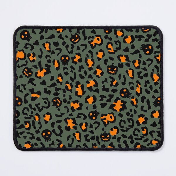 Item preview, Green Halloween Leopard Pattern with Skulls and Pumpkins designed and sold by mrhighsky.