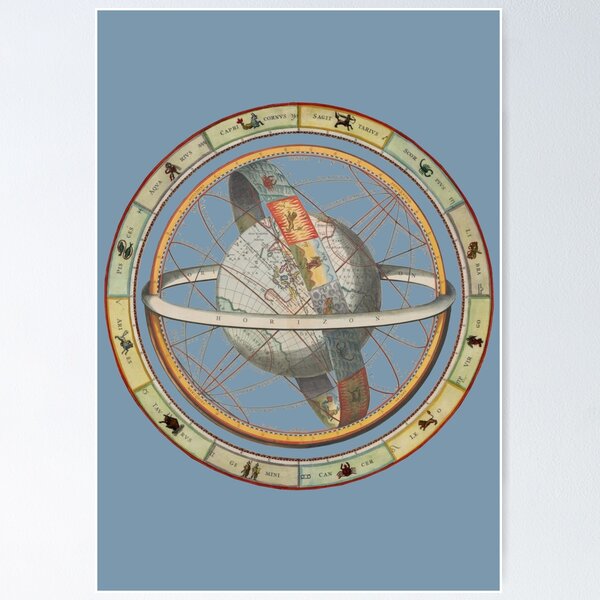 Item preview, Beautiful Retro Earth And Zodiac Sphere Constellation In Latin Cool Design designed and sold by TrulyEpoque.