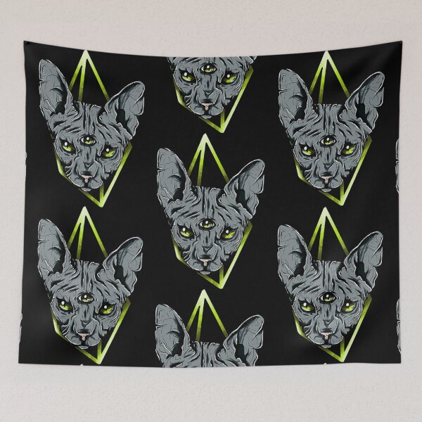 Item preview, Witchy Satanic Three Eyed Cat Gift Halloween Day, Thanksgiving, Christmas Day designed and sold by JuriSchumacher.