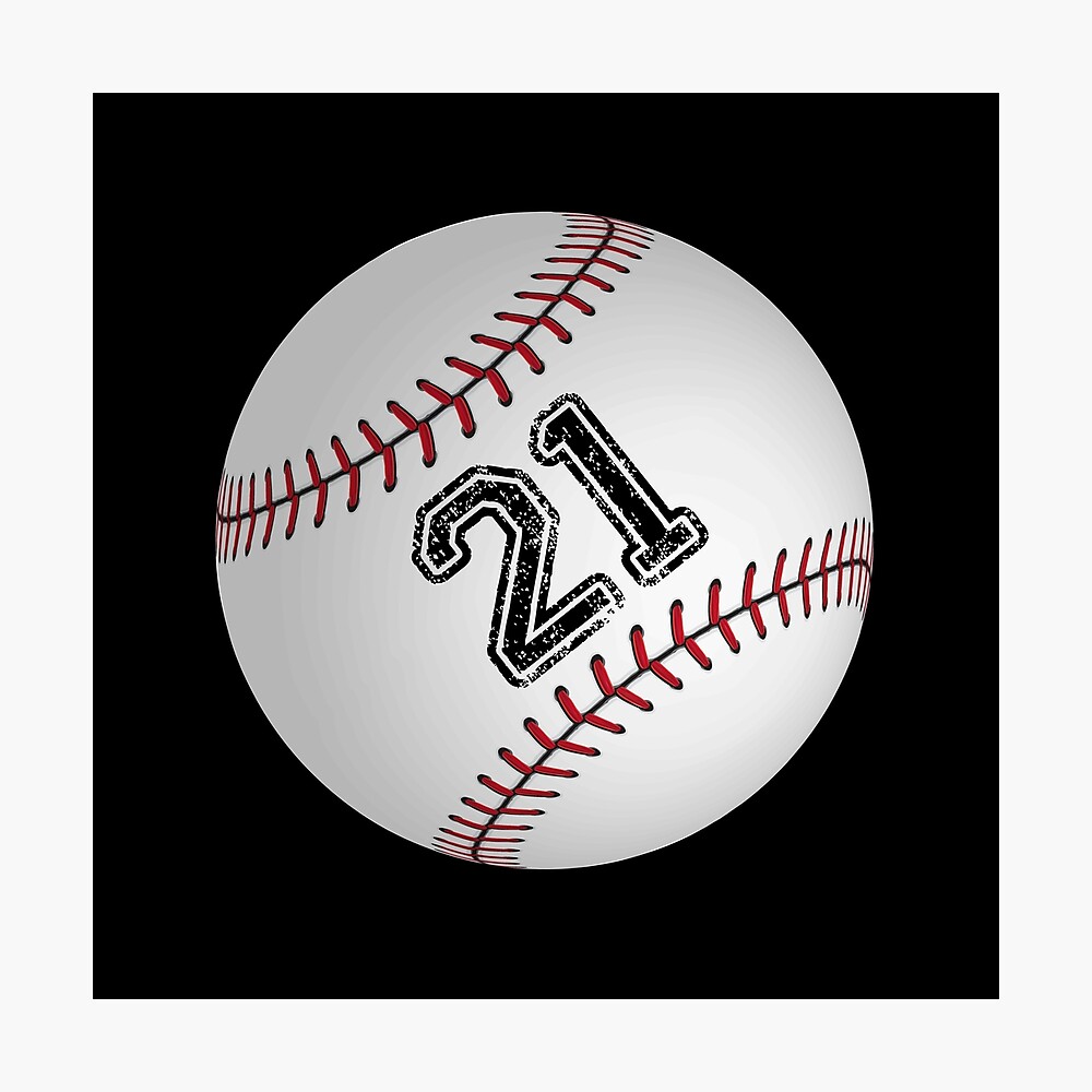 Baseball ball number 21, twenty one  Poster for Sale by