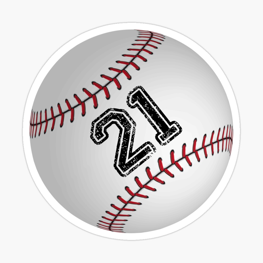 Baseball ball number 21, twenty one  Poster for Sale by