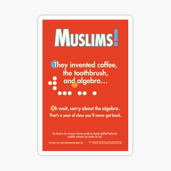 The Muslims Are Coming! "Algebra" Sticker