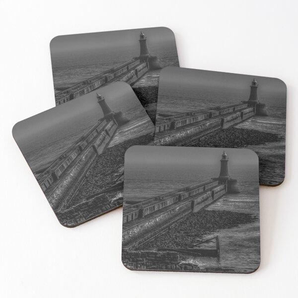 Item preview, Monochrome Tynemouth Pier And Lighthouse designed and sold by axp7884.