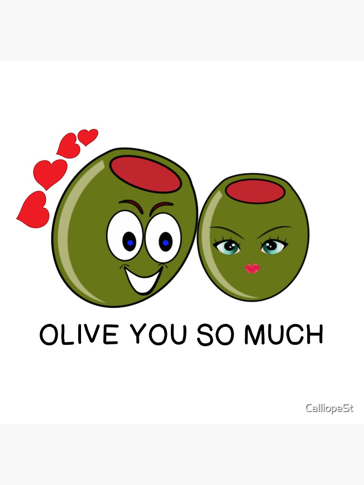 "VALENTINE OLIVE YOU SO MUCH" Sticker by CalliopeSt Redbubble