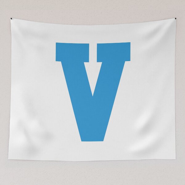 Aperçu de l'œuvre Alphabet, Bleu V, Sports lettre V créée et vendue par TheCultStuff.