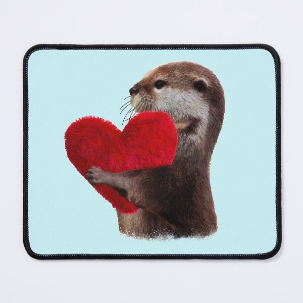 Item preview, otter and sweet red heart, animal in love designed and sold by Collagedream.