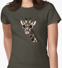 Giraffe With Steampunk Sunglasses Goggles Women's Fitted T-Shirt