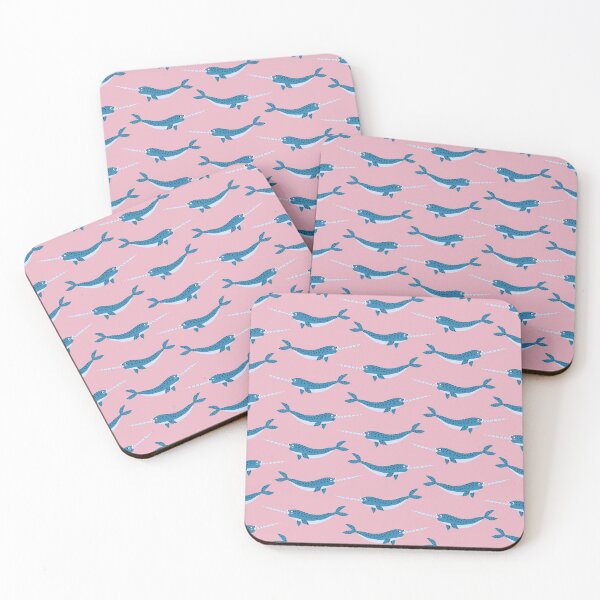 Item preview, Funny blue narwhals pattern designed and sold by Frauhellen.