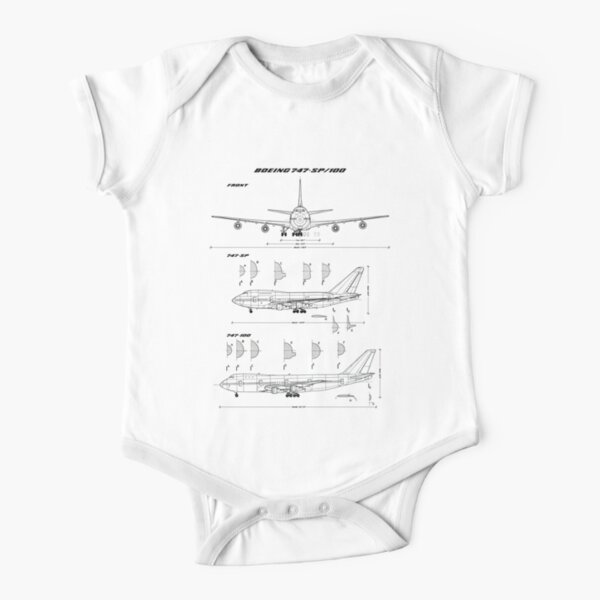 Boeing 747 400 Outline Baby One Piece For Sale By Avi8orgear Redbubble