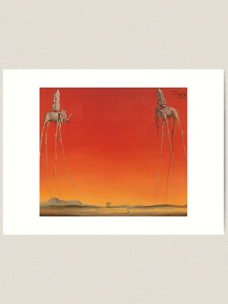 Salvador Dali Signed Lithograph - ELEPHANTS GIRAFFE - Salvador Dali selling Elephants, Dali Painting, Salvador Dali Wall Art)