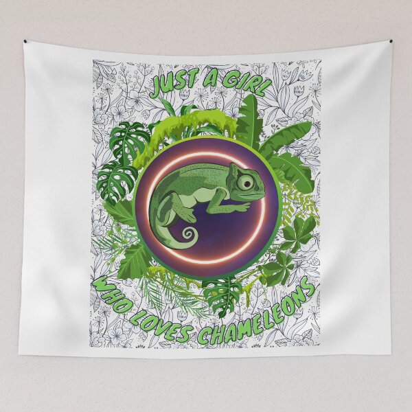 Item preview, Just a girl who loves chameleons - Colorful compositions, art and animals, funny drawings designed and sold by AdvanceDesign.