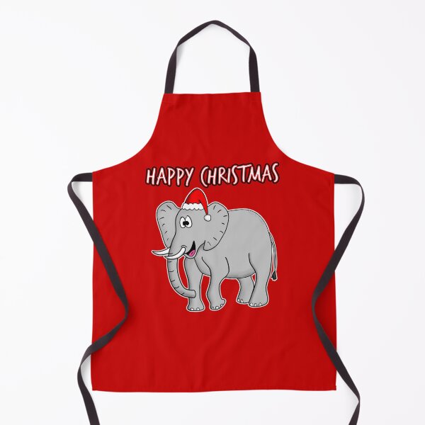 Aperçu de l'œuvre Éléphant de Noël, bonnet de Père Noël, safari, faune amusante créée et vendue par doodlerob.