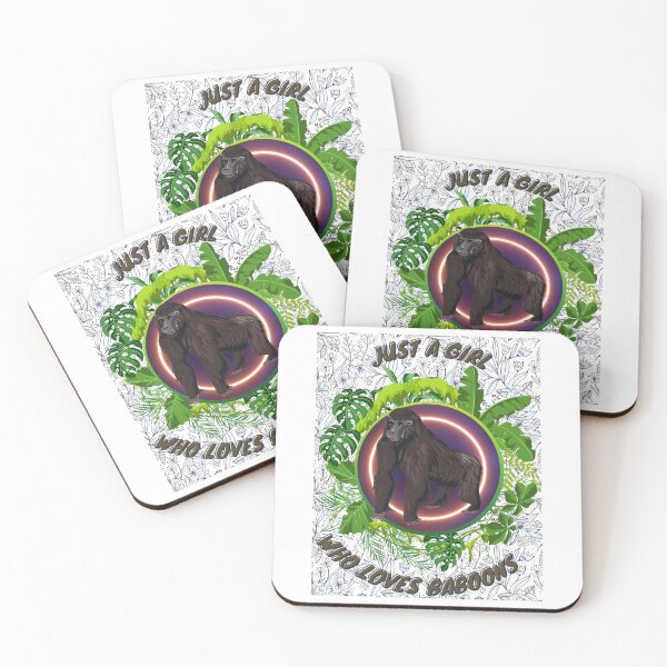 Item preview, Just a girl who loves baboons - Colorful compositions, art and animals, funny drawings designed and sold by AdvanceDesign.