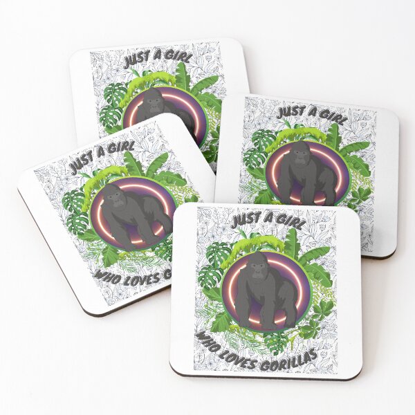 Item preview, Just a girl who loves gorillas - Colorful compositions, art and animals, funny drawings designed and sold by AdvanceDesign.