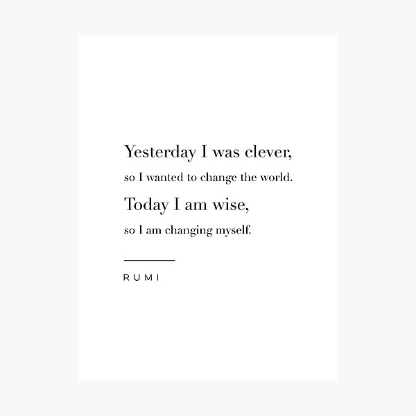 Item preview, Yesterday I Was Clever by Rumi designed and sold by wisemagpie.