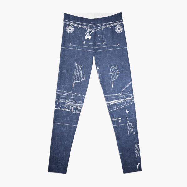 Boeing 747-SP & 747-100 Concept Drawing (dark blueprint) Leggings