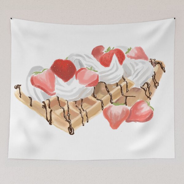 Item preview, Belgian Waffles - Whipped Cream Melted Chocolate Strwaberry designed and sold by BunnyBizarre.