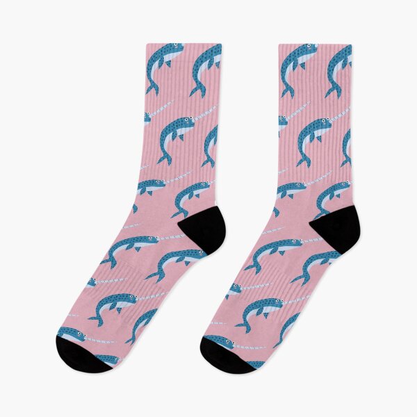 Item preview, Cartoon blue narwhal pattern designed and sold by Frauhellen.