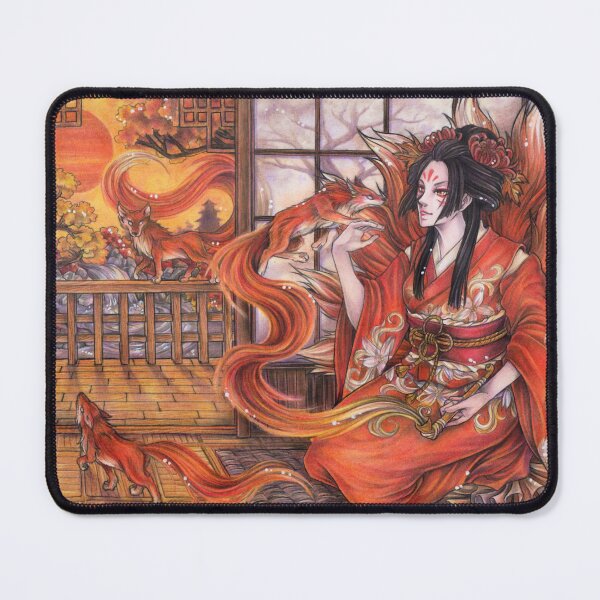 Item preview, Inari Japanese fox demon fox spirit Japanese mythology designed and sold by ZadzeneaArt.