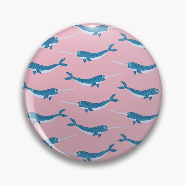 Item preview, Funny blue narwhals pattern designed and sold by Frauhellen.