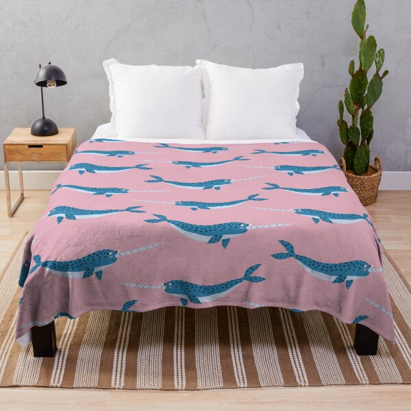Item preview, Funny blue narwhals pattern designed and sold by Frauhellen.