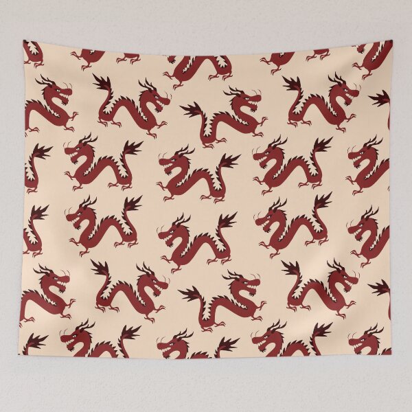 Item preview, Chinese red dragon pattern designed and sold by Frauhellen.