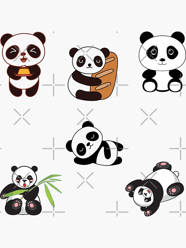 Die-cut sticker, Cute kawaii Panda cub sticker, whit