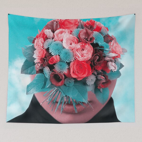 Item preview, Woman with a surreal flower head  designed and sold by Yasmine khalifa.