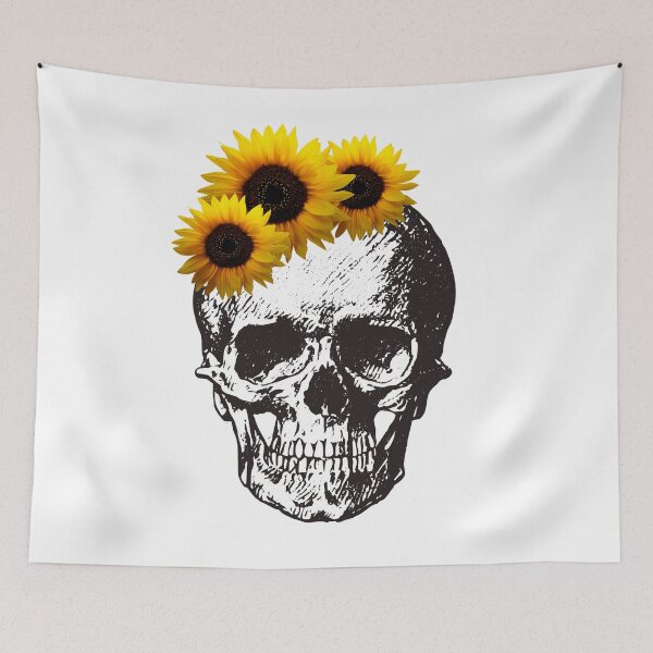 Item preview, Human anatomy Skull Sunflower, Skull With Yellow Flowers designed and sold by ShamaBo.
