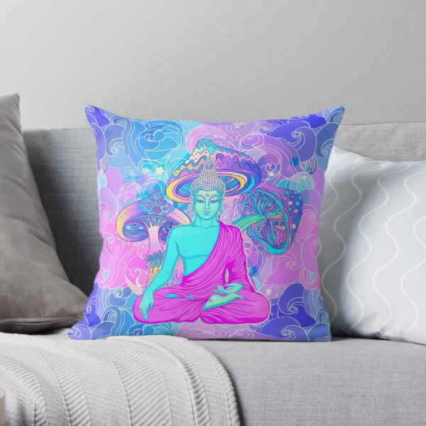 Trippy Buddha Throw Pillow