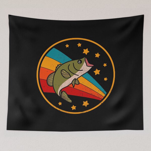 Item preview, Retro Largemouth Bass Fishing Sport And Angling Space designed and sold by JokeGysen.