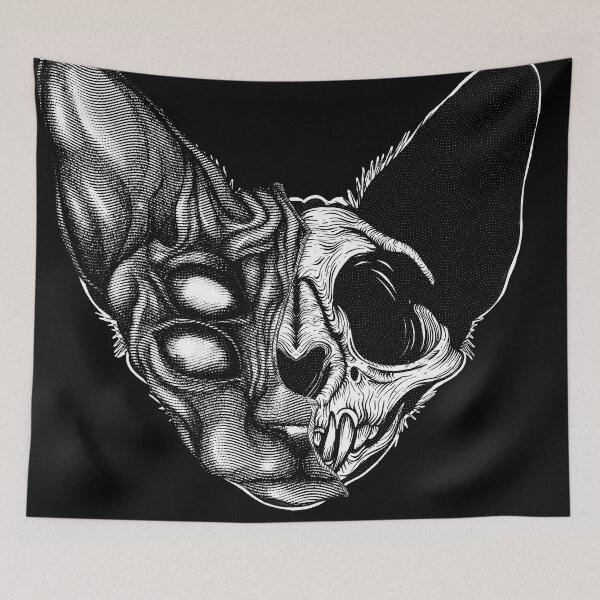 Item preview, Half Cat Skull  designed and sold by fakeface.
