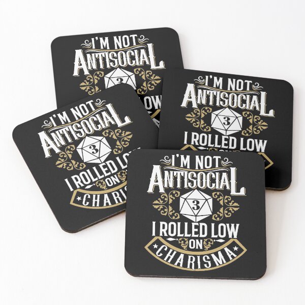 Item preview, I'M Not Anti Social, I  Rolled Low Charisma Am Selectively Social  Essential Funny Art Design Happy Apparel Essential Inspiration Joy Mood designed and sold by DesignByHeartUK.