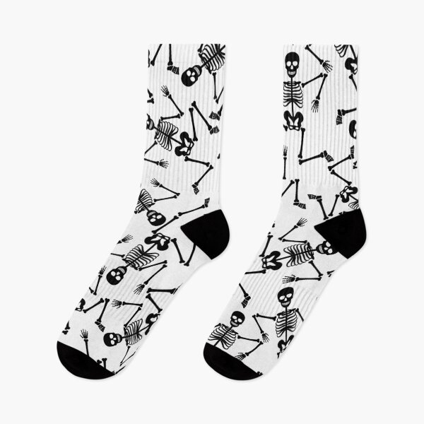 Item preview, Large Black Dancing Halloween Skeletons On White designed and sold by Creepyhollow.