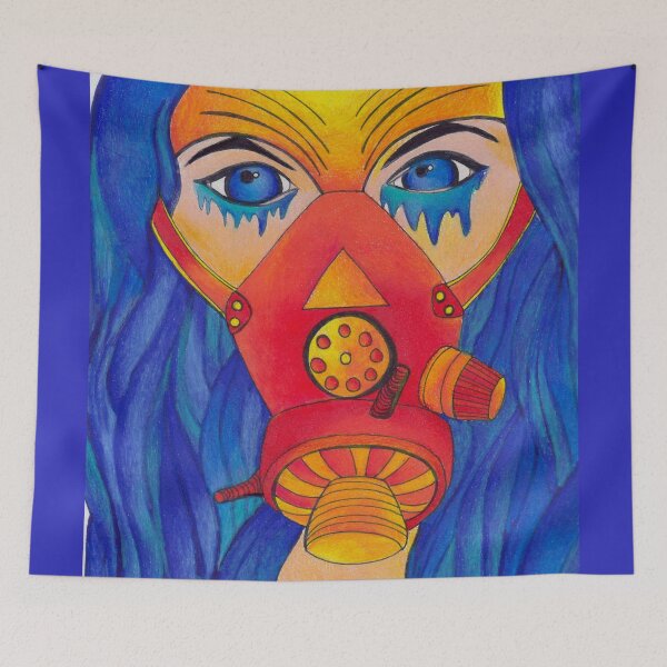 Item preview, Chica con máscara de gas designed and sold by ArtbyMeganBrock.